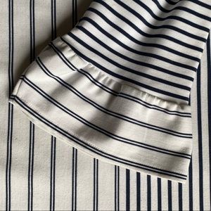Lands End Navy & White Striped Cotton Dress